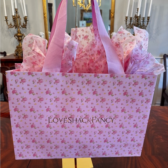 LoveShackFancy Handbags - LoveShackFancy "LOVE ON THE BEACH" Print Tote